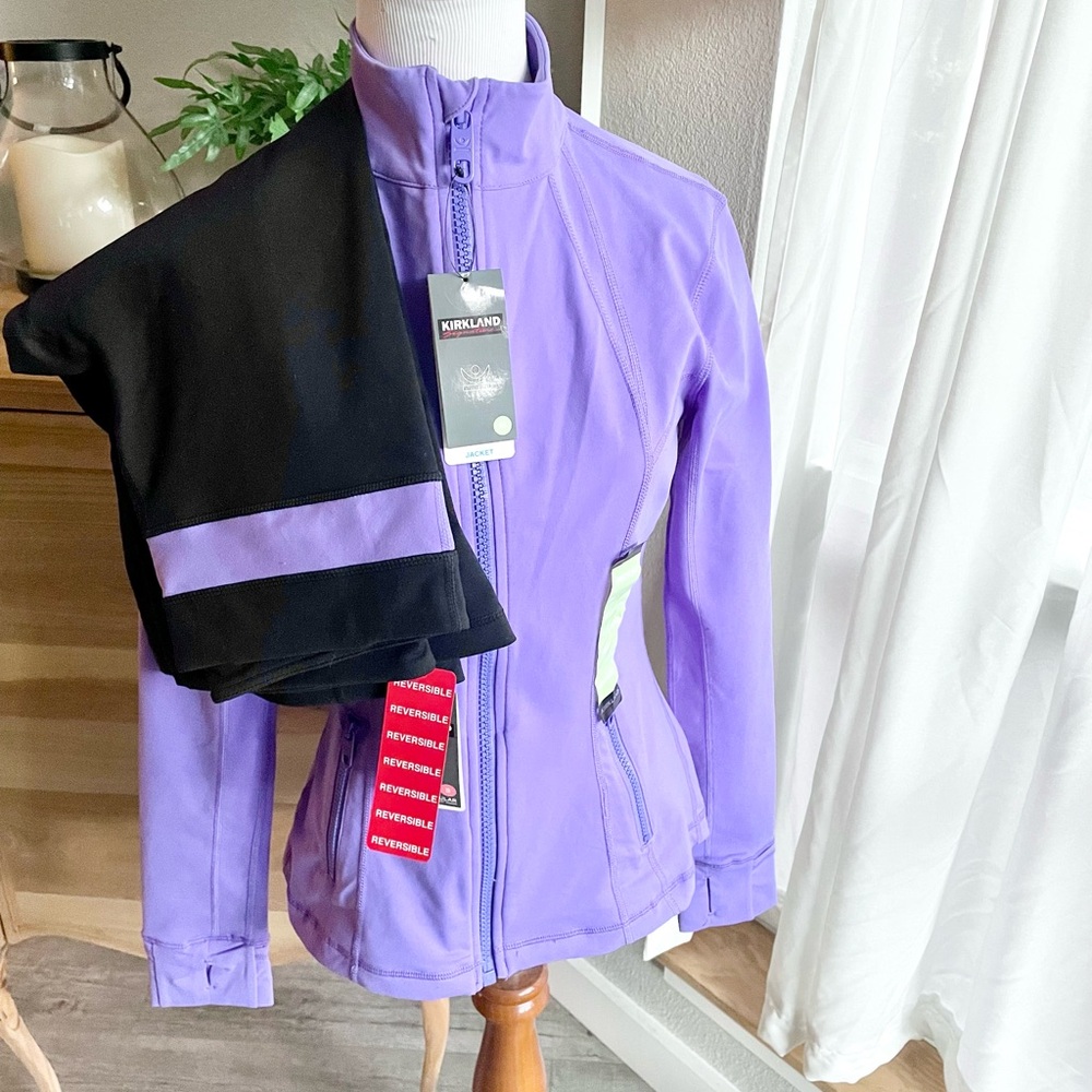 NWT! Kirkland Purple & Black Athletic Jacket and Pant Set- Size Small & Medium